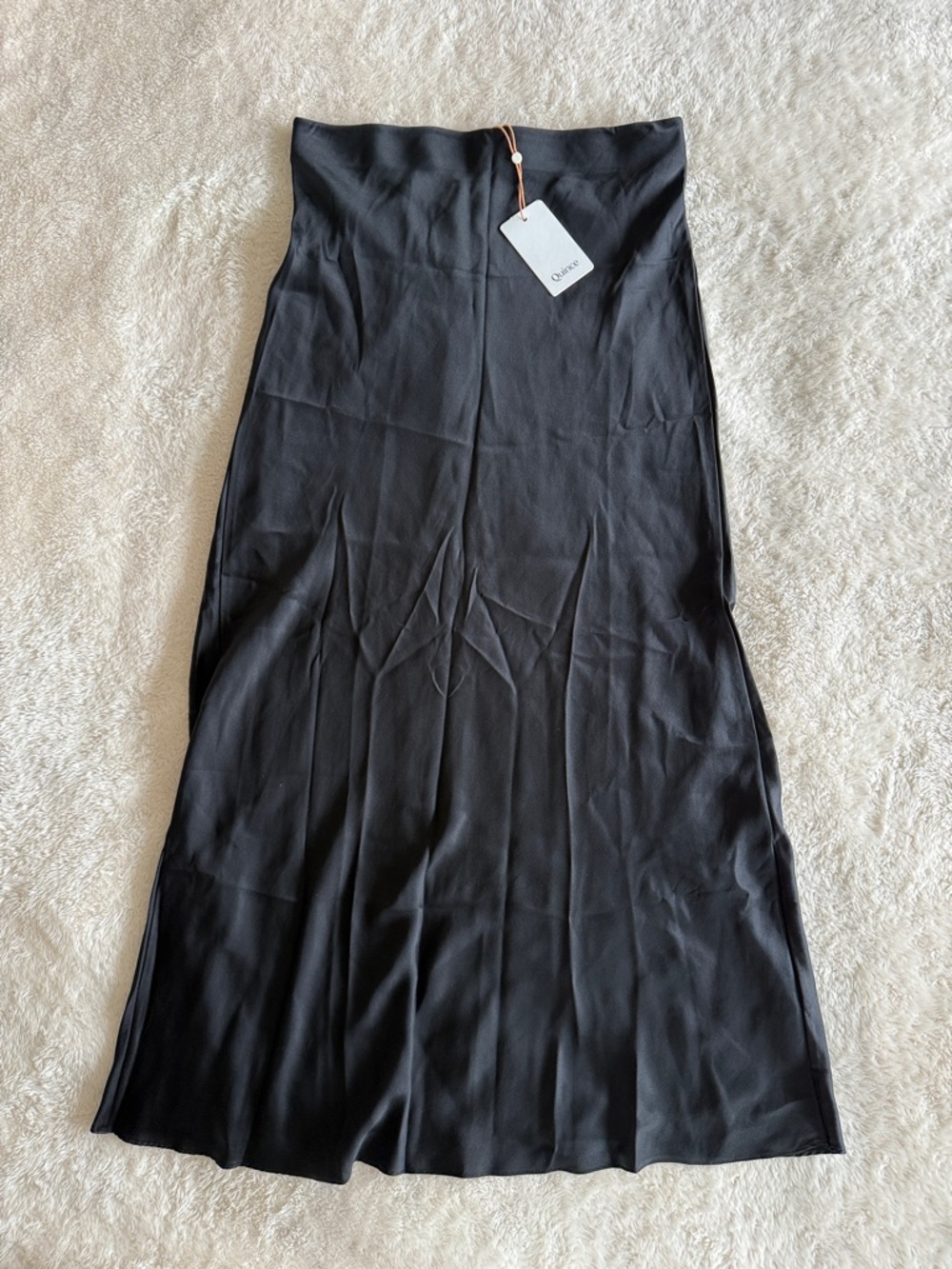 Quince 100% Silk Black Maxi Skirt, size M